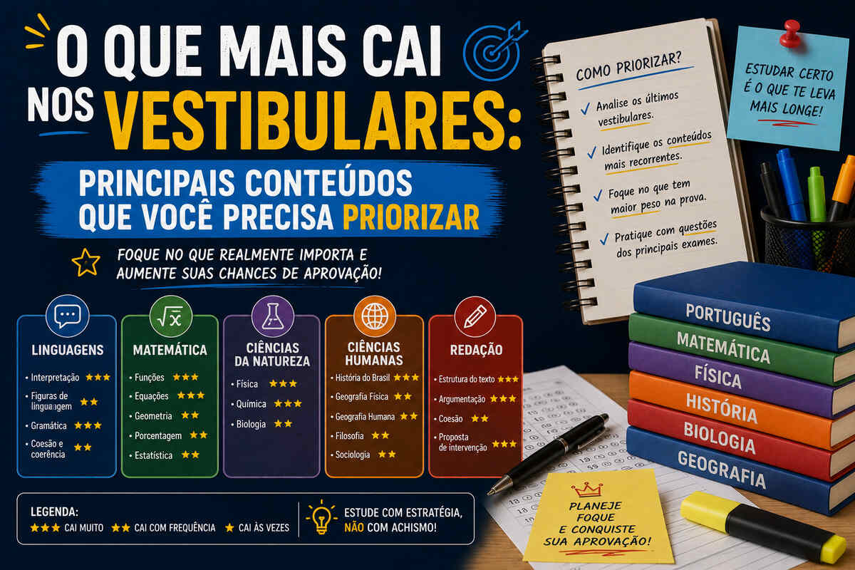 O que Mais Cai nos Vestibulares: Principais Conteúdos que Você Precisa Priorizar